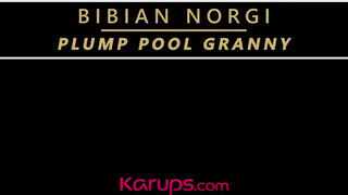 Bibian Norgi megszexelve a medence partán