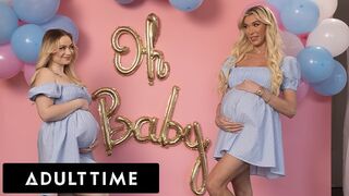 Fullos terhes barinők hármasban: Rylee Blake és Aubrey Kate közösülnek egy hűtlen férjjel!