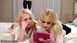 Chloe Cherry és koleszos ribanca lezbi kísérletezésre adja fejét