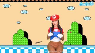 Sisi Rose nagyméretű valagú cosplayje super mario makerben bula squirt órással