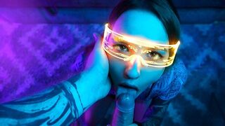Cyberpunk szopós kaland egy kicsi muff csajjal
